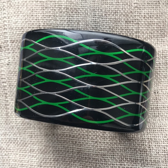 Kenzo Jewelry Kenzo X H M Cuff Bracelet Black Green Silver Poshmark